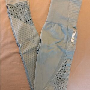 Gymshark Teal Leggings with Lace Detailing